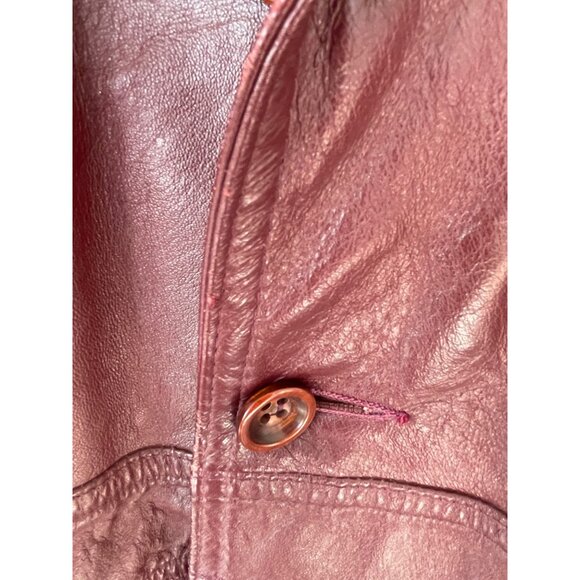 Vintage 1970s Great Things  Canada Burgundy Leather Jacket Mens 42 - Picture 15 of 16